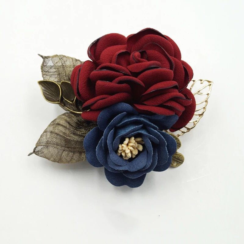 Fabric Flower Brooch Corsage Career Shawl Pin Ornament