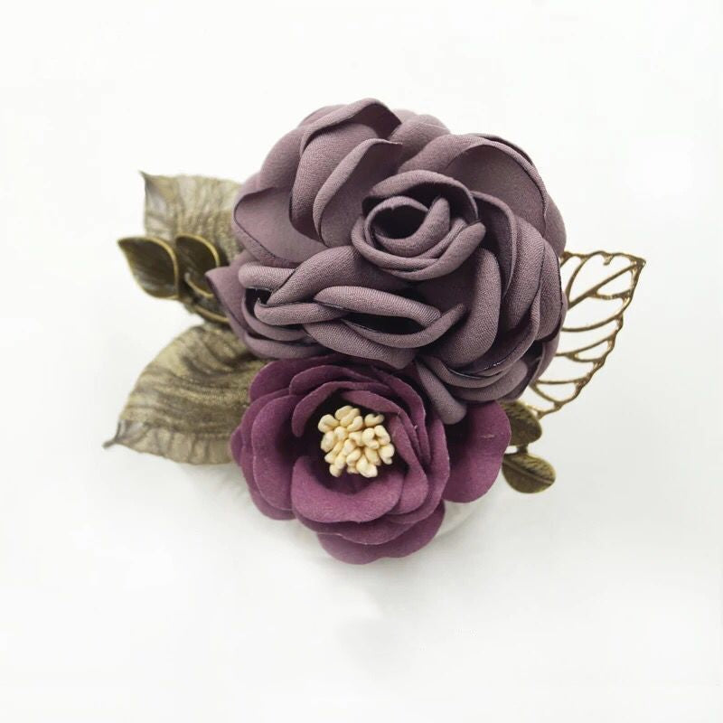 Fabric Flower Brooch Corsage Career Shawl Pin Ornament