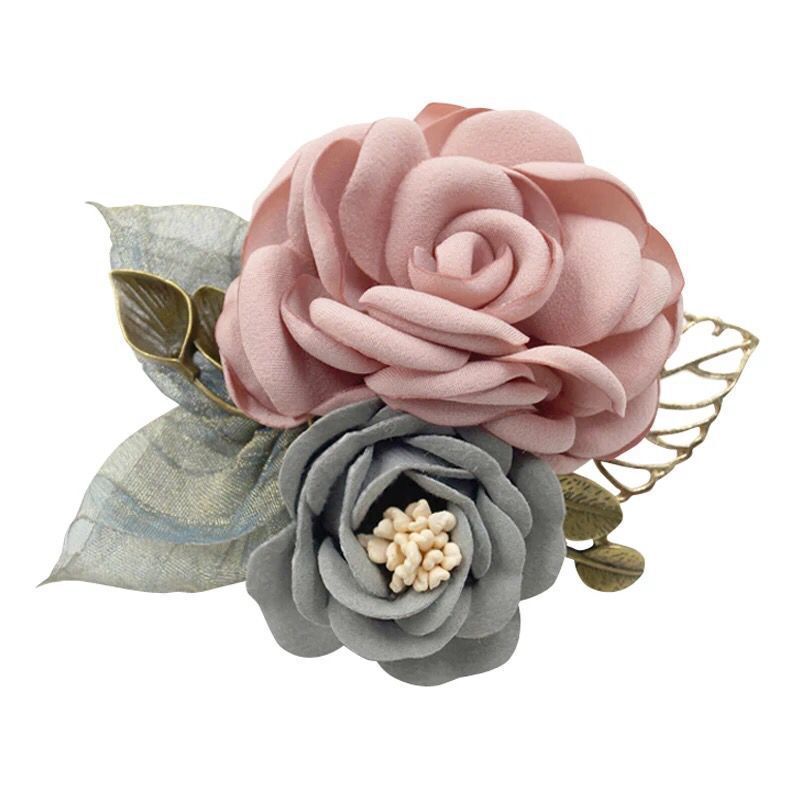 Fabric Flower Brooch Corsage Career Shawl Pin Ornament