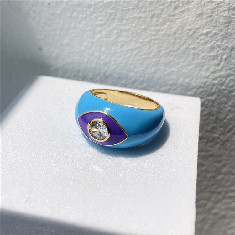 Drip Rings Eye Drip Rings Copper Gold Plated Zircon Rings