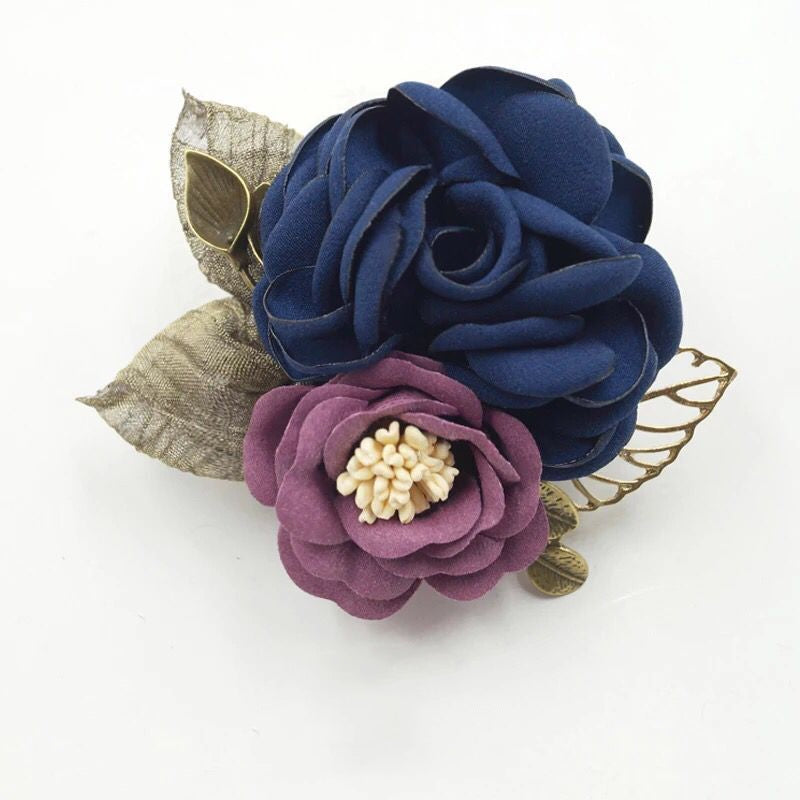 Fabric Flower Brooch Corsage Career Shawl Pin Ornament